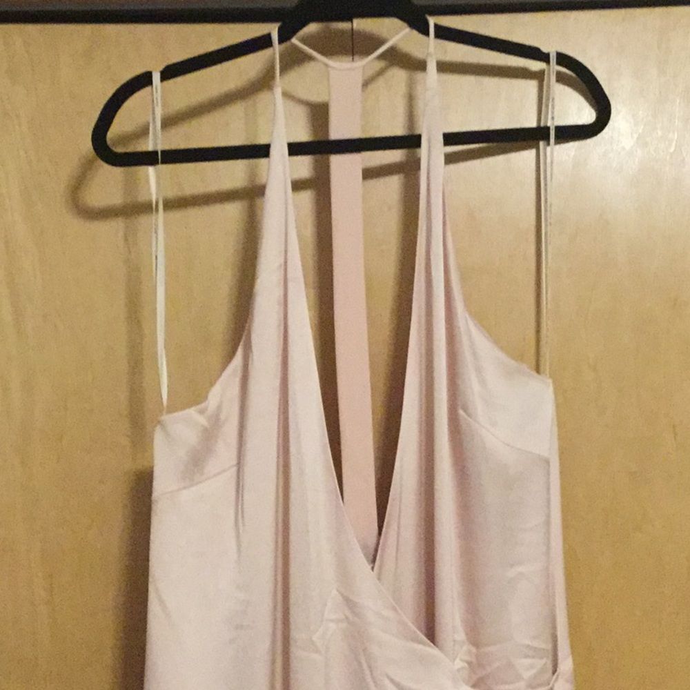 Halston Heritage V Neck Slip Gown Primrose - Picture 3 of 8